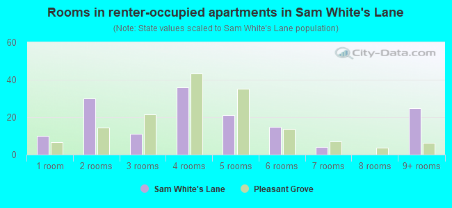 Rooms in renter-occupied apartments in Sam White's Lane