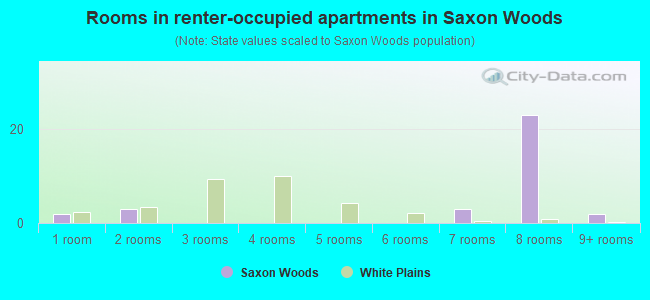 Rooms in renter-occupied apartments in Saxon Woods