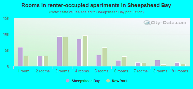 Rooms in renter-occupied apartments in Sheepshead Bay