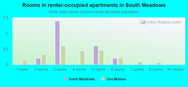 Rooms in renter-occupied apartments in South Meadows