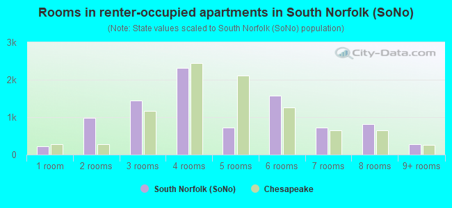 Rooms in renter-occupied apartments in South Norfolk (SoNo)