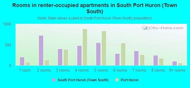 Rooms in renter-occupied apartments in South Port Huron (Town South)