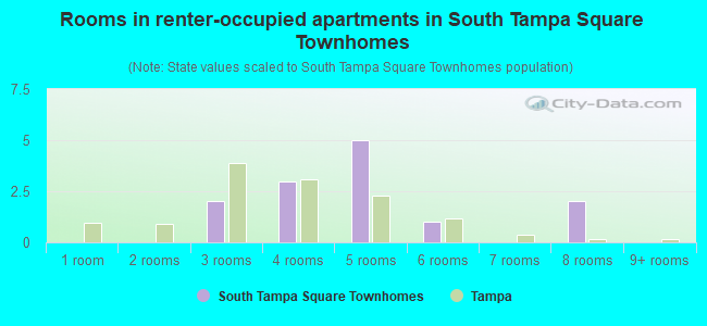 Rooms in renter-occupied apartments in South Tampa Square Townhomes