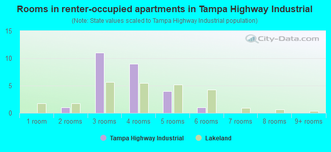 Rooms in renter-occupied apartments in Tampa Highway Industrial