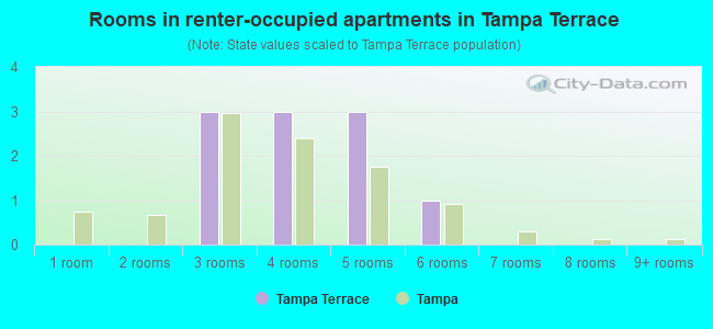 Rooms in renter-occupied apartments in Tampa Terrace