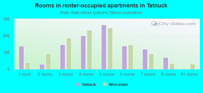 Rooms in renter-occupied apartments in Tatnuck