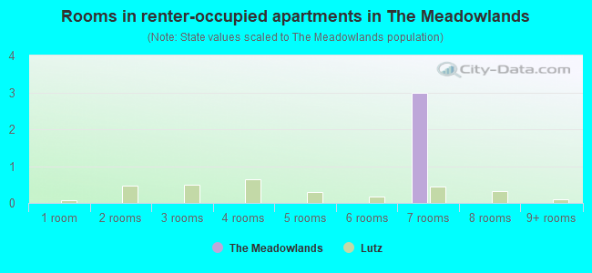 Rooms in renter-occupied apartments in The Meadowlands