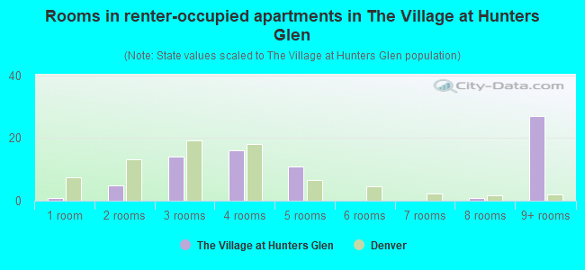 Rooms in renter-occupied apartments in The Village at Hunters Glen