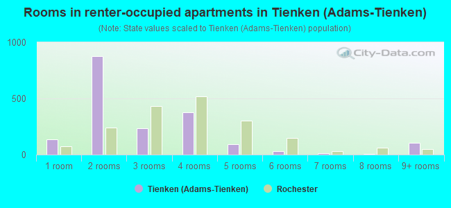 Rooms in renter-occupied apartments in Tienken (Adams-Tienken)