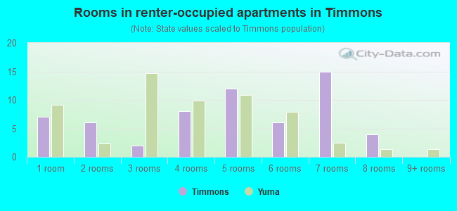 Rooms in renter-occupied apartments in Timmons