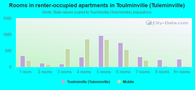 Rooms in renter-occupied apartments in Toulminville (Tuleminville)