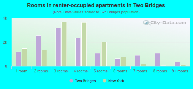 Rooms in renter-occupied apartments in Two Bridges