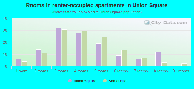 Rooms in renter-occupied apartments in Union Square