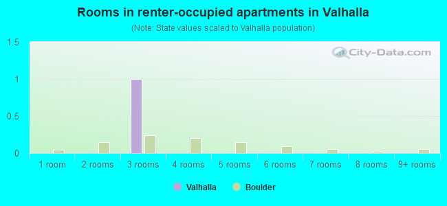 Rooms in renter-occupied apartments in Valhalla