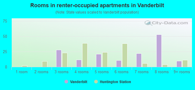 Rooms in renter-occupied apartments in Vanderbilt