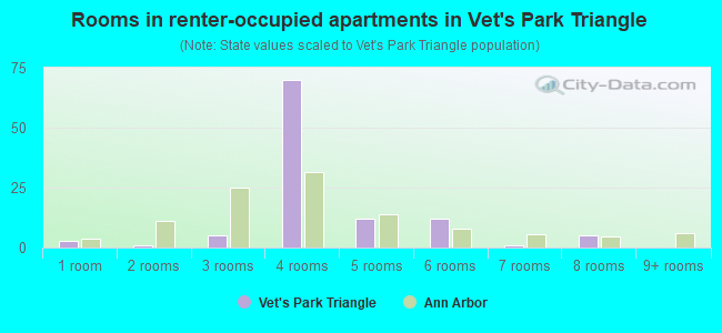 Rooms in renter-occupied apartments in Vet's Park Triangle
