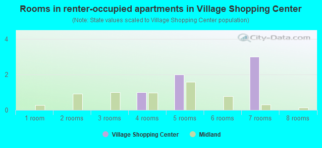 Rooms in renter-occupied apartments in Village Shopping Center