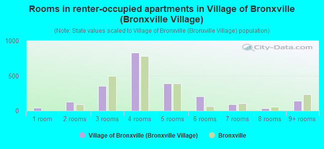 Rooms in renter-occupied apartments in Village of Bronxville (Bronxville Village)