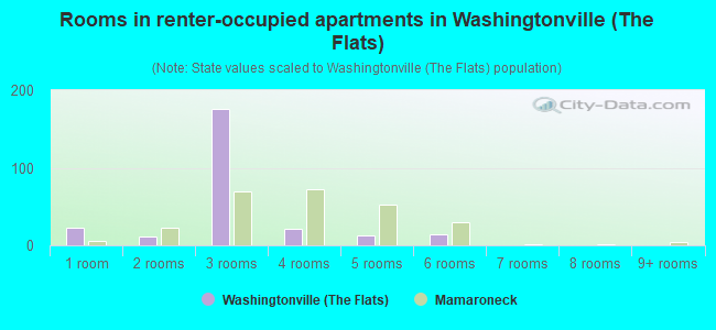 Rooms in renter-occupied apartments in Washingtonville (The Flats)