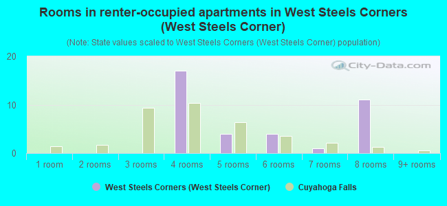 Rooms in renter-occupied apartments in West Steels Corners (West Steels Corner)