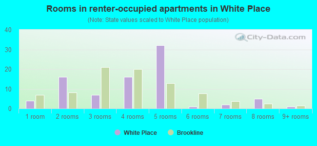 Rooms in renter-occupied apartments in White Place