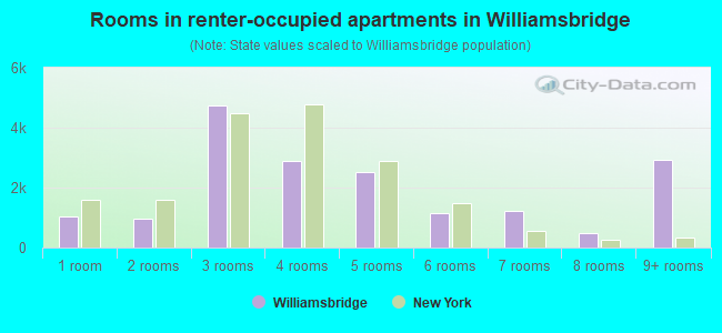Rooms in renter-occupied apartments in Williamsbridge