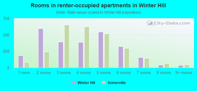 Rooms in renter-occupied apartments in Winter Hill