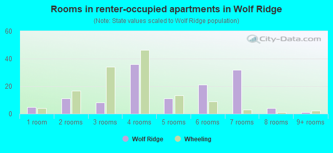 Rooms in renter-occupied apartments in Wolf Ridge