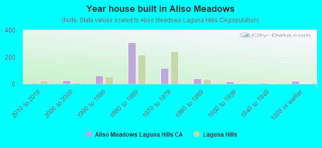 Year house built in Aliso Meadows