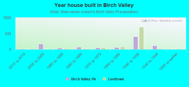 Year house built in Birch Valley