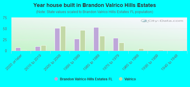 Year house built in Brandon Valrico Hills Estates
