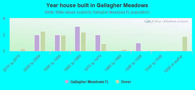 Year house built in Gallagher Meadows