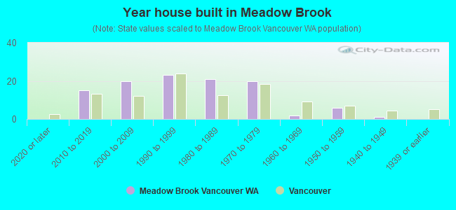 Year house built in Meadow Brook