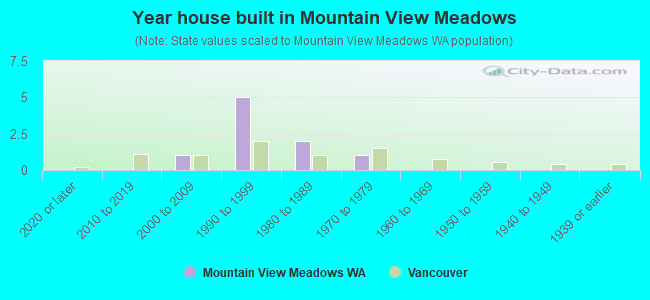Year house built in Mountain View Meadows