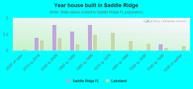 Year house built in Saddle Ridge