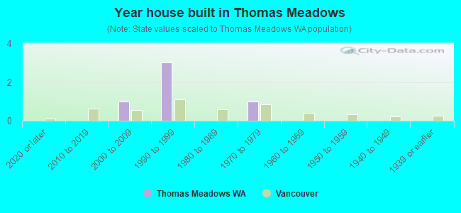 Year house built in Thomas Meadows