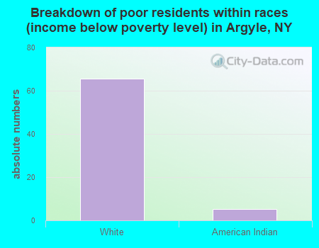 Breakdown of poor residents within races (income below poverty level) in Argyle, NY