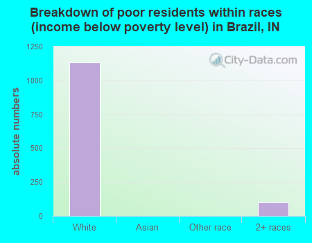 Breakdown of poor residents within races (income below poverty level) in Brazil, IN