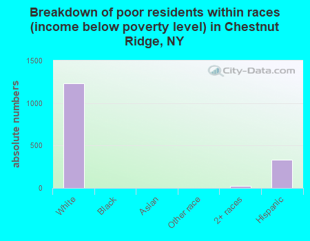 Breakdown of poor residents within races (income below poverty level) in Chestnut Ridge, NY