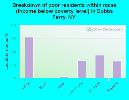 Breakdown of poor residents within races (income below poverty level) in Dobbs Ferry, NY