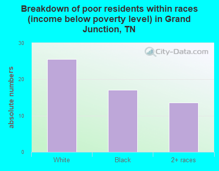 Breakdown of poor residents within races (income below poverty level) in Grand Junction, TN