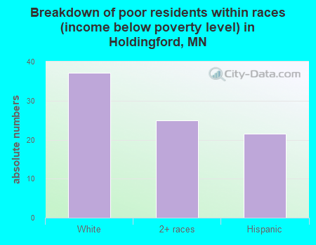 Breakdown of poor residents within races (income below poverty level) in Holdingford, MN