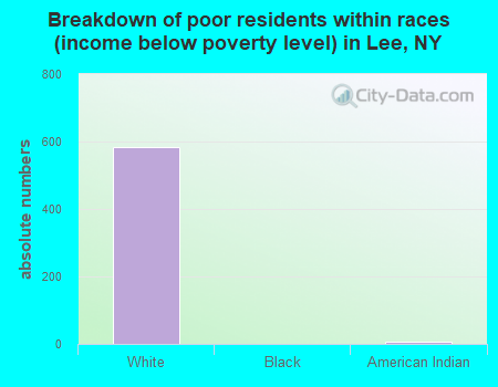 Breakdown of poor residents within races (income below poverty level) in Lee, NY