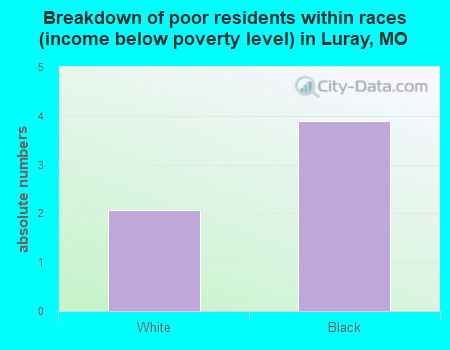 Breakdown of poor residents within races (income below poverty level) in Luray, MO