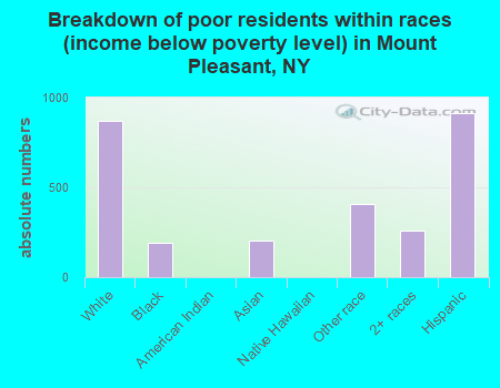 Breakdown of poor residents within races (income below poverty level) in Mount Pleasant, NY