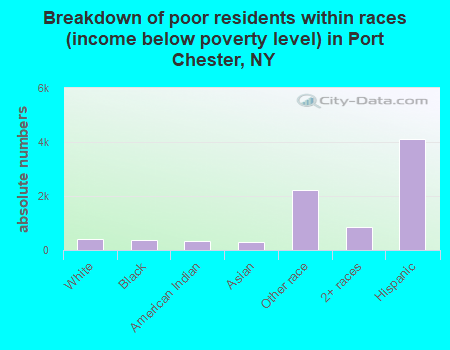 Breakdown of poor residents within races (income below poverty level) in Port Chester, NY