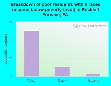 Breakdown of poor residents within races (income below poverty level) in Rockhill Furnace, PA