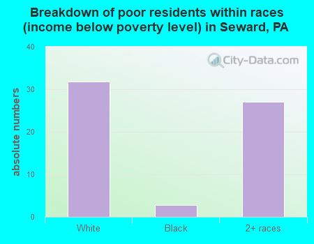 Breakdown of poor residents within races (income below poverty level) in Seward, PA