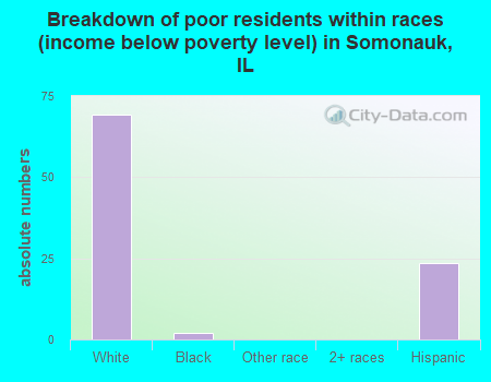 Breakdown of poor residents within races (income below poverty level) in Somonauk, IL