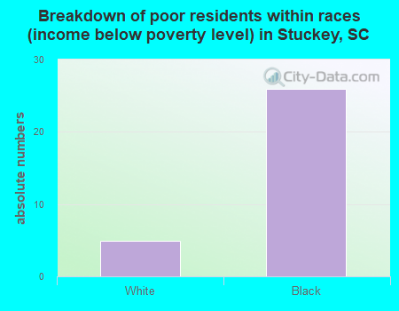 Breakdown of poor residents within races (income below poverty level) in Stuckey, SC
